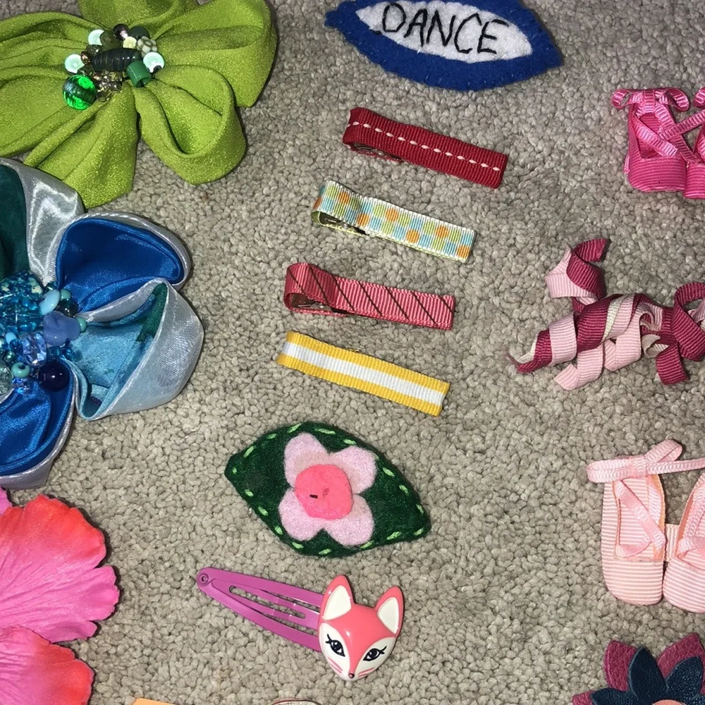 Handmade Girls kids Hair Accessories‎ clip’s barrettes Tie Lot (18) Ballet Shoes